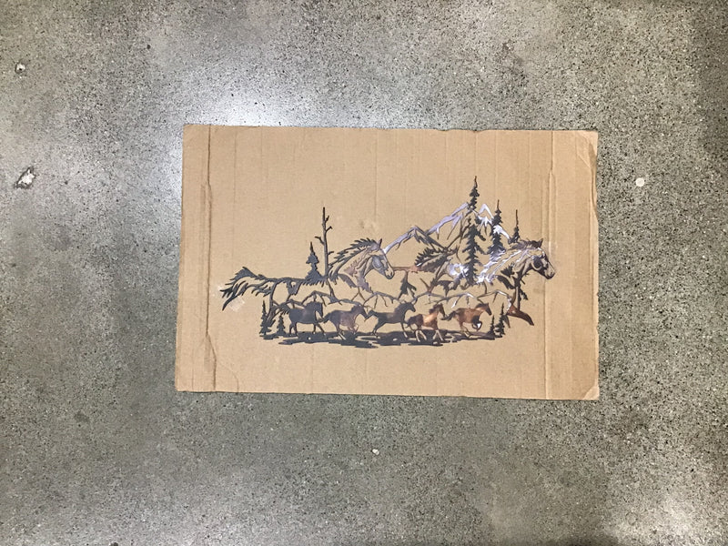 Metal laser cut horse head art