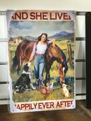 Metal sign - and she lived