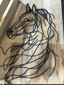 Metal laser cut horse head art
