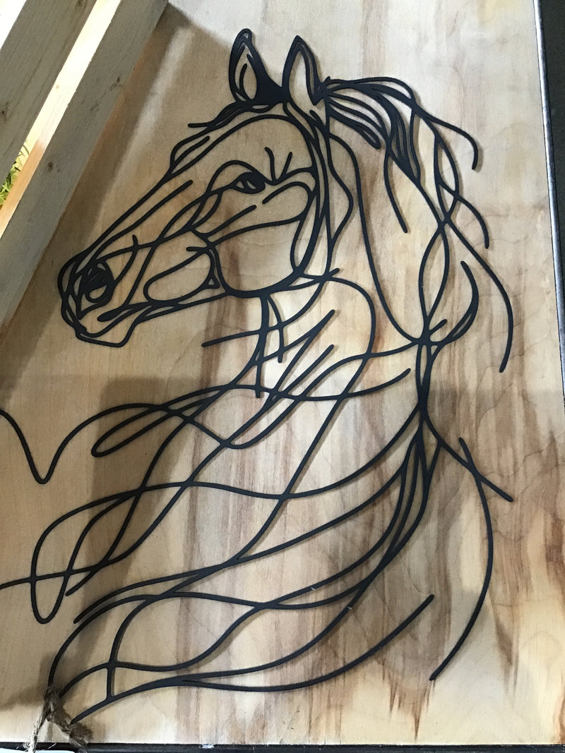 Metal laser cut horse head art