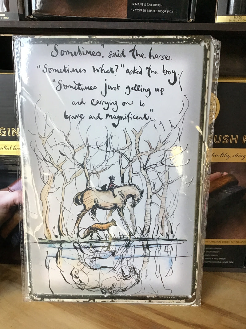Metal Sign - Boy and Horse