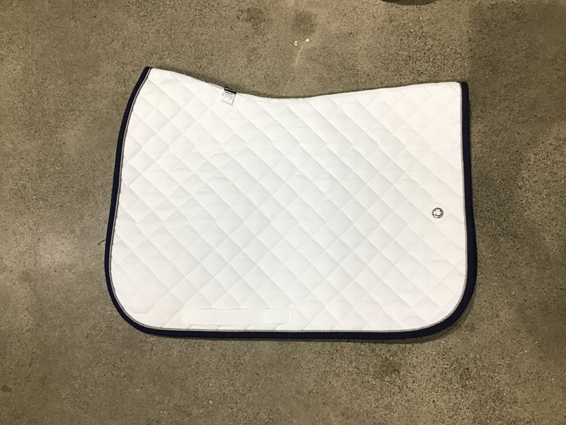Ogilvy Jump BP - White /Silver Piping/Navy binding with girth loops