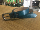 Stamped leather belt