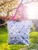 Emily Cole Tote Bag - Grey Horses & Roses