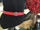 Red leather Belt