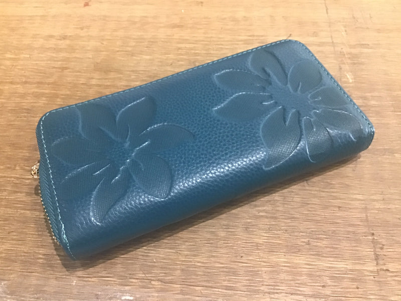 Stamped leather purse