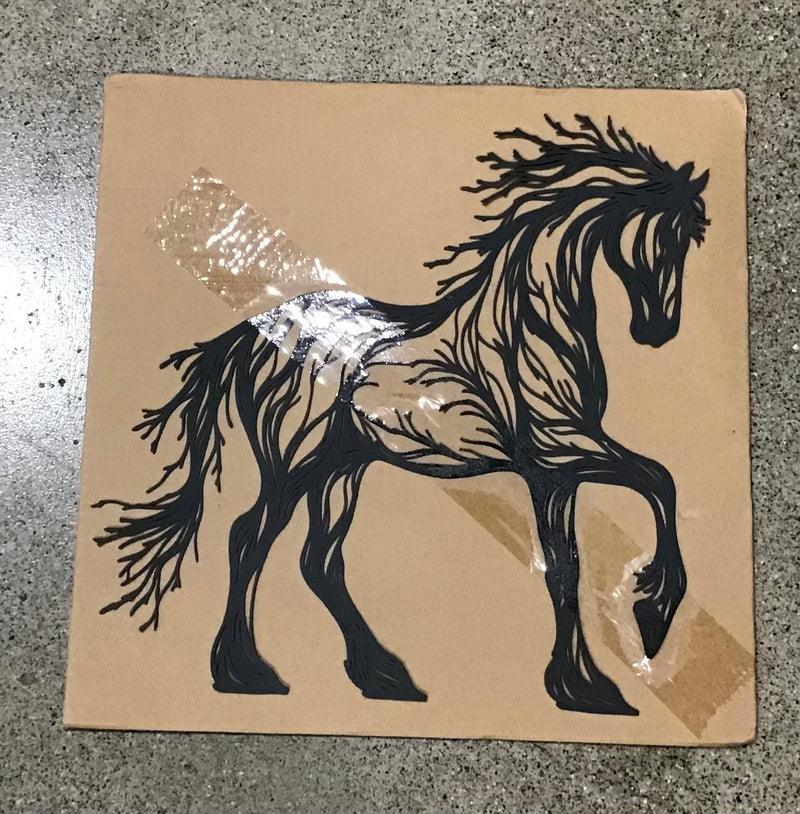 Metal laser cut horse head art