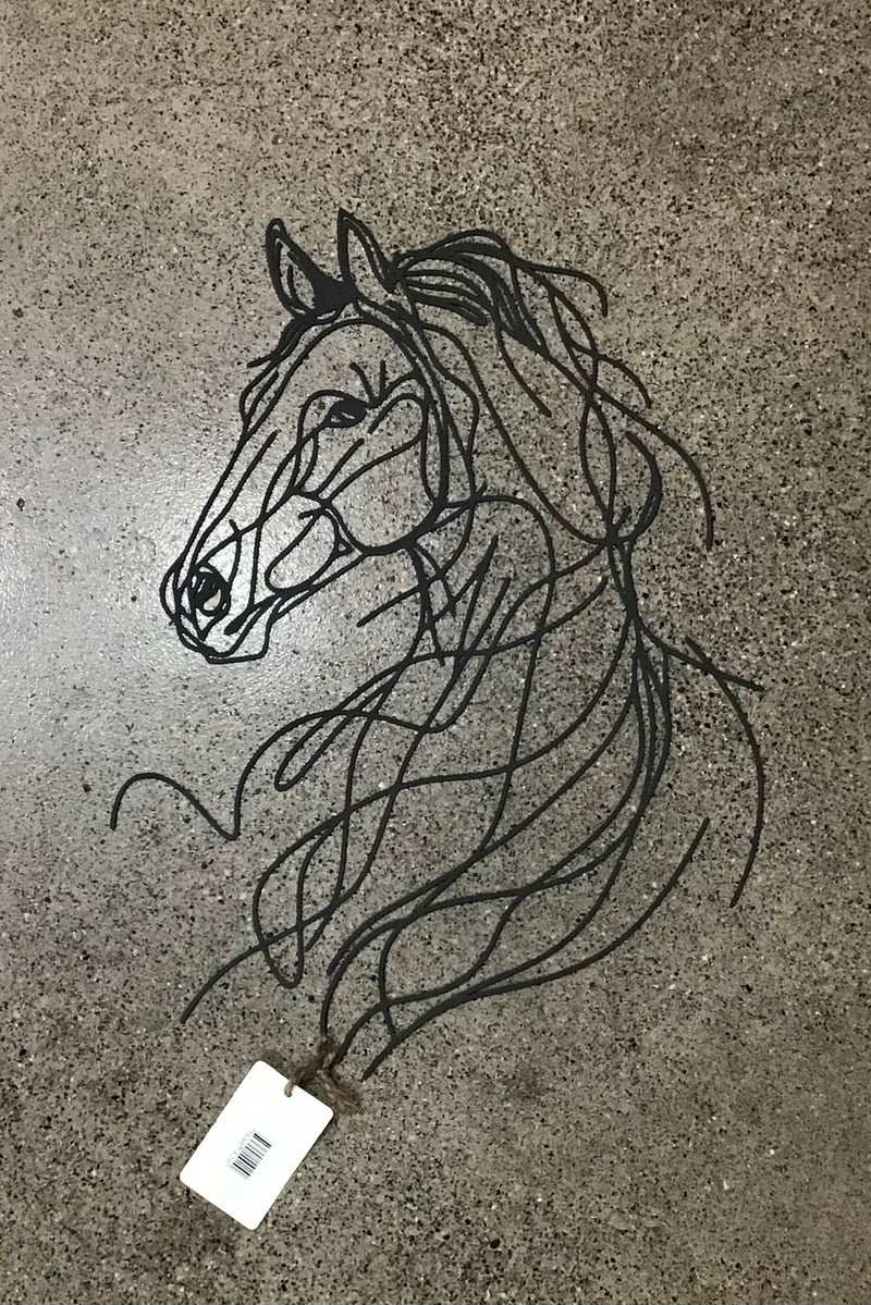 Metal laser cut horse head art