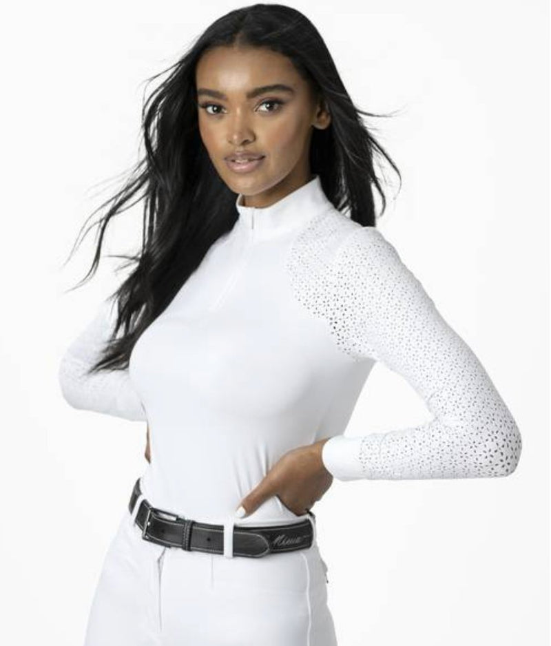 Olivia Long Sleeve Show Shirt White - Rider's Tack.Apparel.Supply