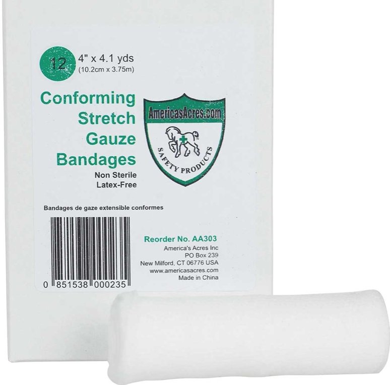 AA Conforming Stretch Gauze 4''Wide 12 Roll pack - Rider's Tack.Apparel.Supply
