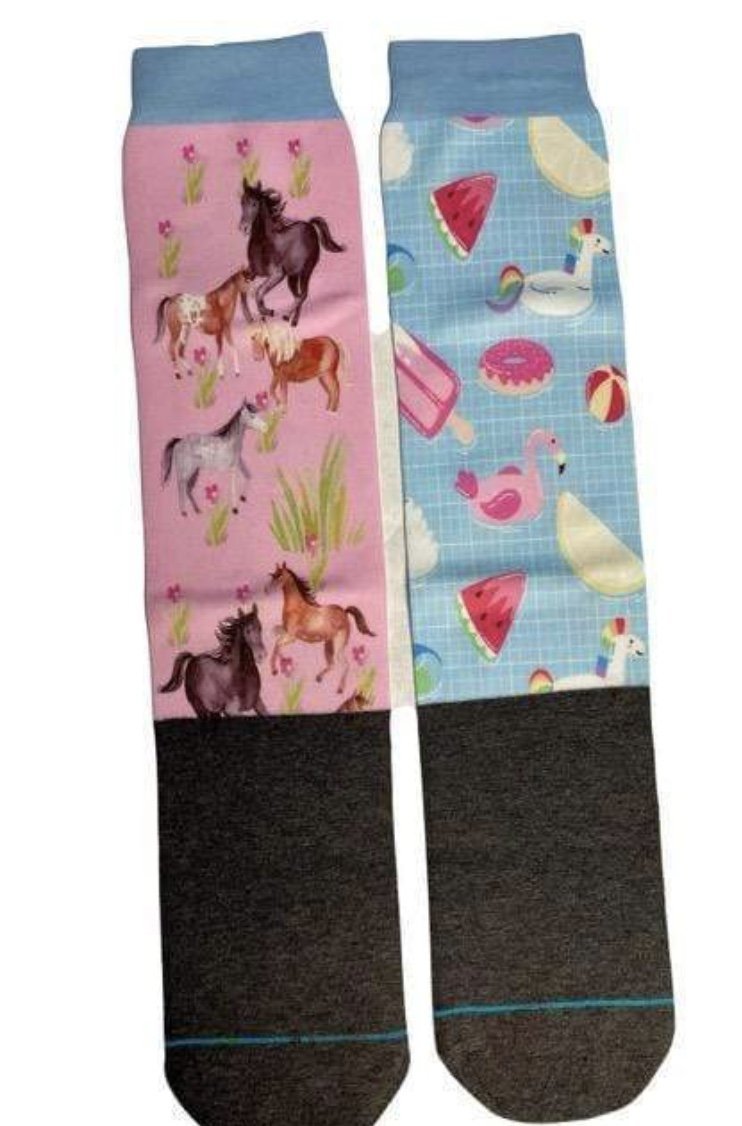 Dreamers and Schemers Horses & Pool Party Youth 2 Pack Socks - Rider's Tack.Apparel.Supply
