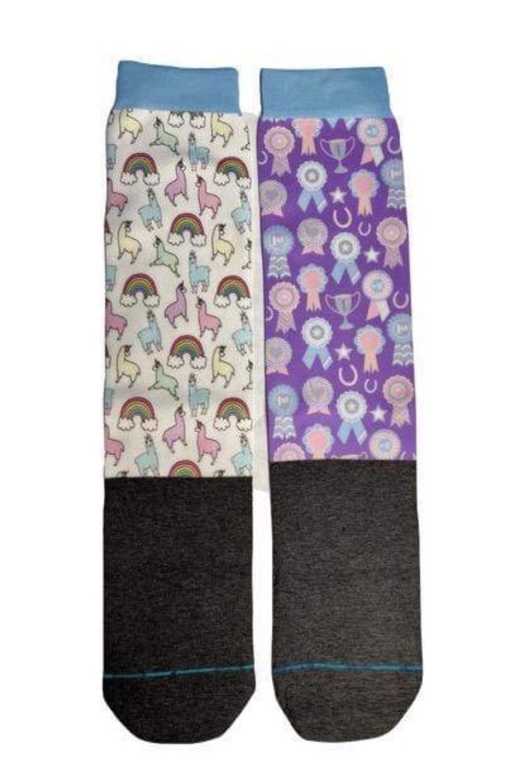 Dreamers and Schemers Llamacorn & Ribbon Wall Youth 2 Pack Socks - Rider's Tack.Apparel.Supply