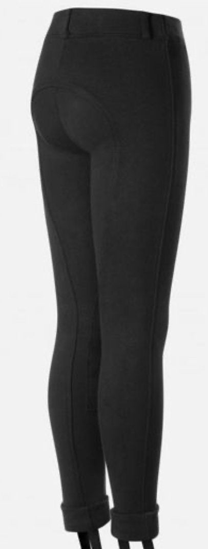 Kids Nora Knee Patch Pull on Jodhpur Breeches BLACK - Rider's Tack.Apparel.Supply