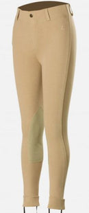 Kids Nora Knee Patch Pull on Jodhpur Breeches TAN - Rider's Tack.Apparel.Supply