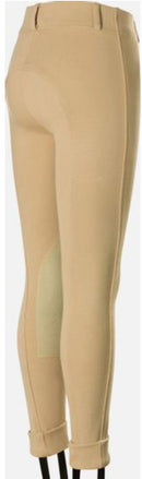 Kids Nora Knee Patch Pull on Jodhpur Breeches TAN - Rider's Tack.Apparel.Supply