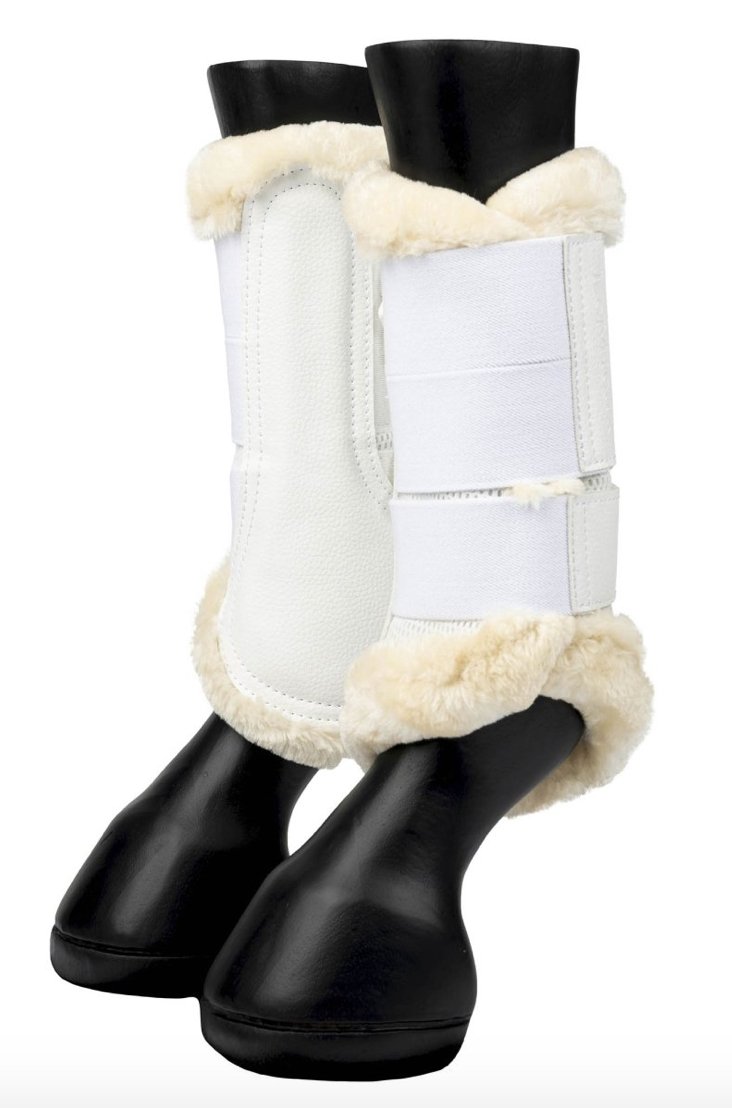 LeMieux Fleece Edge Mesh Brushing Boot - WHITE - Rider's Tack.Apparel.Supply