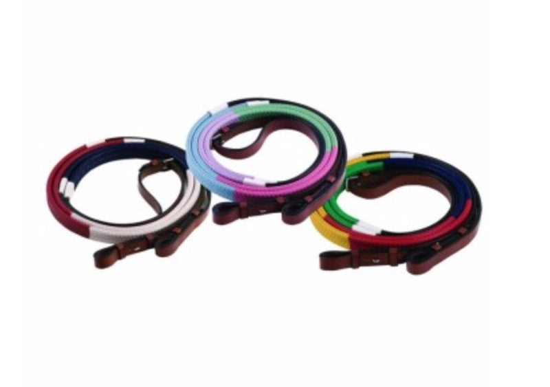 Multi Coloured Training Reins PONY - Rider's Tack.Apparel.Supply