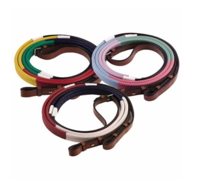 Multi Coloured Training Reins Rubber HORSE - Rider's Tack.Apparel.Supply
