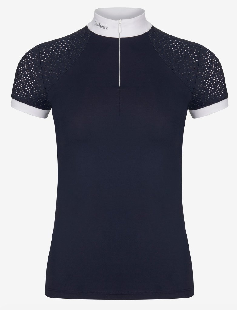 Olivia Show Shirt Short Sleeve NAVY - Rider's Tack.Apparel.Supply